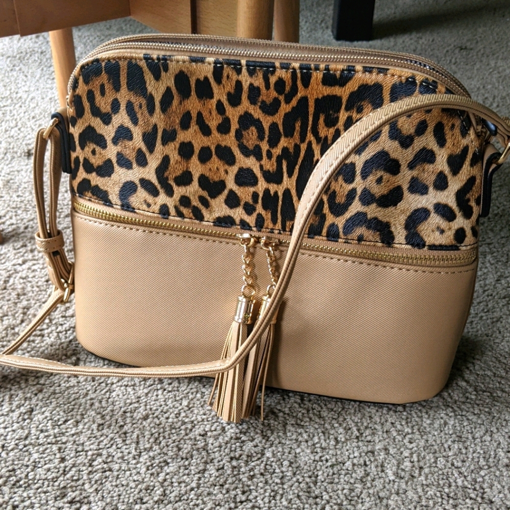 Animal print cross body bag